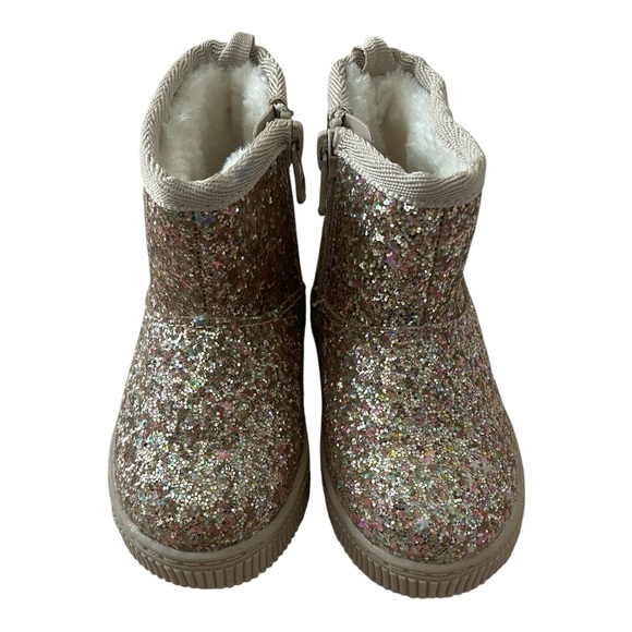 040 Cat & Jack Glittery Gold Kids Boots - Picture 3 of 9